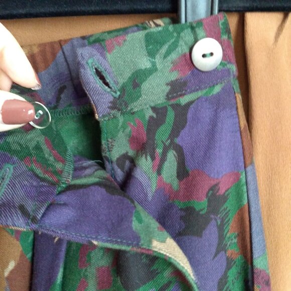 Gregor Green Floral Full Pleated Wool Blend Midi / Maxi Skirt Size 6P - Picture 3 of 6